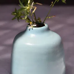 WEAVING HOMES Grey Ceramic Short Bud Vase-image-6