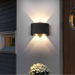 SPARK WORLD Black Aluminium Rectangle Shaped Wall Lamp-16