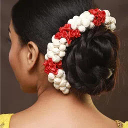 Anouk Women Red Mogra Artificial Flower Hair Accessory-36