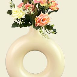 Akaar Pink & Cream Artificial Rose Bunch-20