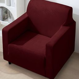 HOKIPO Burgundy Velvet 200 Gsm Sofa Cover With Arms-image-77