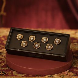 COSA NOSTRAA Set of 7 Circular Daring Deer Textured Buttons-10
