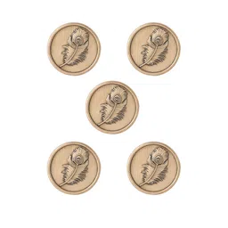 COSA NOSTRAA Set of 5 Circular Peacock Grace Textured Buttons image 4