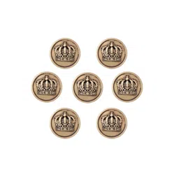 COSA NOSTRAA Set of 7 Circular Emperor Crown Textured Buttons image 3