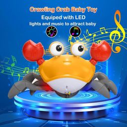 Toy Imagine Crawling Crab Baby Toy | Smart Sensor Musical Toy with LED Lights | USB Rechargeable Interactive Toy for Tummy Time & Toddler Development | Colour May Vary image 4