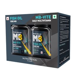 MuscleBlaze MB-Vite Multivitamins & Omega 3 Fish Oil 1000mg Capsules Combo - 60 Pcs Each-7