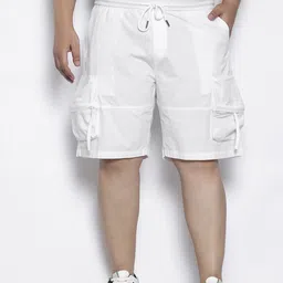 Hardsoda by The Indian Garage Co Men Plus Size Pure Cotton Cargo Shorts-image-3