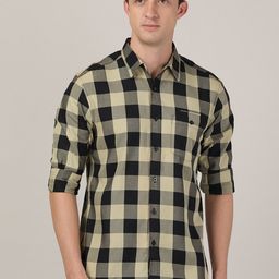 MERCHANT MARINE Men Black Classic Slim Fit Buffalo Checked Casual Shirt-image-87