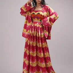 Breathe by Aakanksha Singh Printed Made to Measure Lehenga Choli With Jacket-42