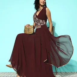 Kvsfab Embroidered Sequinned Ready To Wear Lehenga & Blouse With Dupatta-picture-58