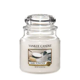 YANKEE CANDLE White Classic Medium Jar Baby Powder Scented Candles-65