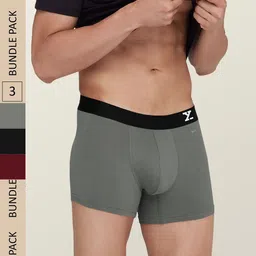 XYXX Men Pack Of 3 Aero Super Combed Cotton Trunks XYTRNK3PCKN543-13