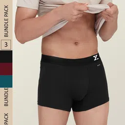 XYXX Men Pack Of 3 Aero Super Combed Cotton Trunks XYTRNK3PCKN540-34