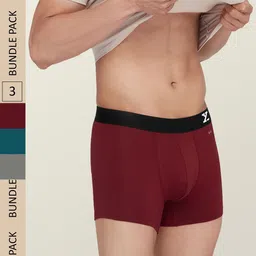 XYXX Men Pack Of 3 Aero Super Combed Cotton Trunks XYTRNK3PCKN546-57