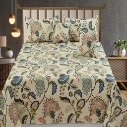 Homio Furnishings Private Limited Amyra Floral 300 TC King Bedsheet with 4 Pillow Covers-image-86
