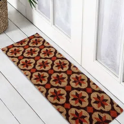 HOKIPO Coffee Brown & Beige Ethnic Motifs Print Rectangular Coconut Coir Anti-Skid Doormat-picture-18