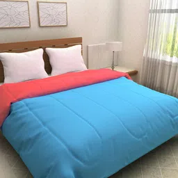 ROMEE Blue Solid Mild Winter 200 GSM Reversible Double Bed Comforter-image-84