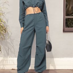 DressBerry Relaxed Refinement Crop Shirt & Parachute Pants Co-Ords with Toggles-image-90
