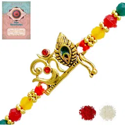 MEIRA JEWELLERY Set Of 1 Rakhi With Roli Chawal & Greetings Card Set-image-43