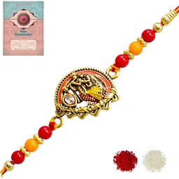 MEIRA JEWELLERY Set Of 1 Rakhi With Roli Chawal & Greetings Card Set-picture-30