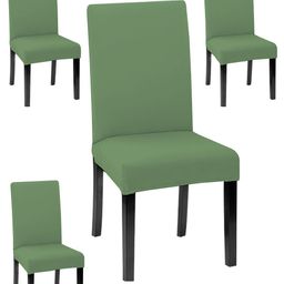 Lazi 4 Pieces Green Solid Printed Stretchable Dining Chair Covers-image-21