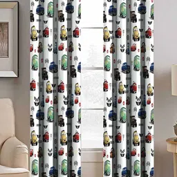 BELLA TRUE White & Blue Set of 2 Quirky Room Darkening Door Curtain-image-41