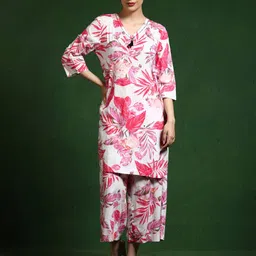Jaipur Kurti Women Floral Printed Regular Thread Work Pure Cotton Kurta with Palazzos-47