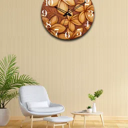 OLIVE TREE Brown & Beige Printed Analogue Contemporary Wall Clock-image-65