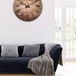 OLIVE TREE Brown Printed Analogue Wooden Contemporary Wall Clock-25
