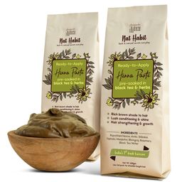 Nat Habit Set of 2 100% Natural Ready-To-Apply Henna Paste 220 g Each - Dark Brown-32