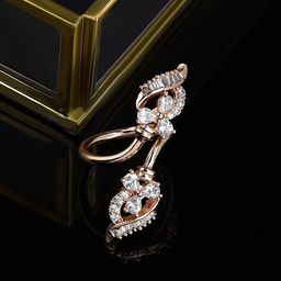 Zaveri Pearls Rose Gold-Plated White CZ-Studded Adjustable Contemporary Finger Ring-image-73