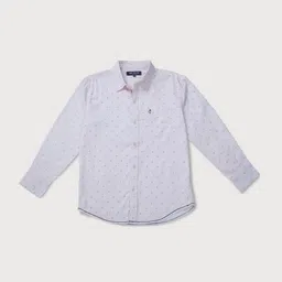 Gini and Jony Boys Off White & Navy Pure Cotton Ditsy Print Casual Shirt-image-8