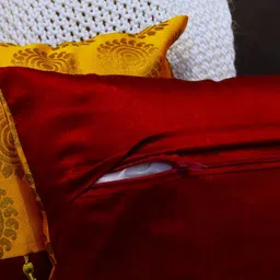 HOME9INE Yellow & Red Set of 2 Ethnic Motifs Square Cushion Covers image 4