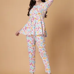 God Bless Butterfly Printed Pure Cotton Tunic With Trousers C-Ords-picture-24