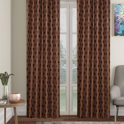 SOKNACK Brown 2 Pieces Printed Black Out Long Door Curtain-image-27