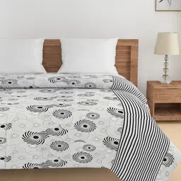 SWAYAM Black & White Geometric AC Room 150 GSM Double Bed Comforter-image-45
