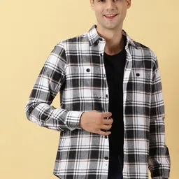 Thomas Scott Standard Slim Fit Tartan Checked Casual Shirt-image-68