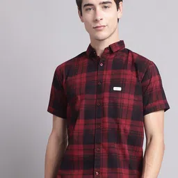 Majestic Man Classic Slim Fit Tartan Checked Pure Cotton Casual Shirt-picture-22