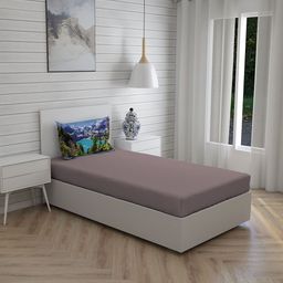 Boutique Living India Grey & Blue 200 TC Cotton Single Bedsheet with 1 Pillow Cover-image-61