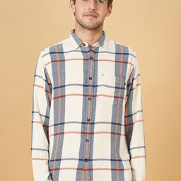 Urban Ranger by pantaloons Slim Fit Tartan Checked Cotton Casual Shirt-image-21