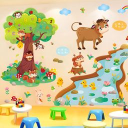 Jaamso Royals Green & Brown Printed Self-Adhesive Wall Stickers-image-59