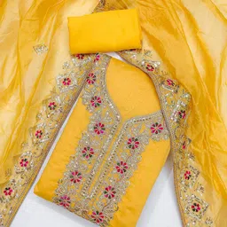 LeeliPeeri Designer Embroidered Unstitched Dress Material-image-74