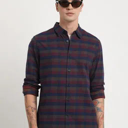 THE BEAR HOUSE Tartan Checks Slim Fit Pure Cotton Casual Shirt-picture-39