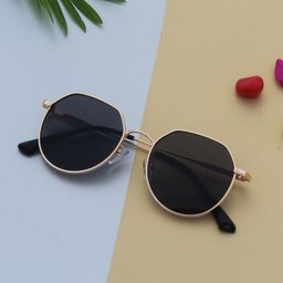 Ted Smith Gold-Toned Round Sunglasses with UV Protected Lens Twoway_C2-49