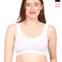 MYSHA Pack Of 3 Full Coverage Non Padded Dry Fit Workout Bra With All Day Comfort-0