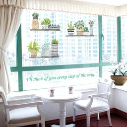 Jaamso Royals Green Planter Printed Self Adhesive Wall Sticker-image-46