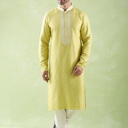 Arihant Rai Sinha Floral Embroidered Banarasi JacquardStraight Kurta with Churidar-image-20