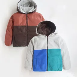 Cherry Crumble Kids Colourblocked Reversible Puffer Jacket-picture-38