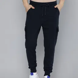 Harvard Men Navy Blue Solid Regular Fit Joggers-image-21