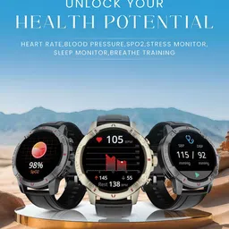 HAMMER Gold Luxor 1.45" AMOLED Display Smart Watch with Round Dial, Bluetooth Calling image 3